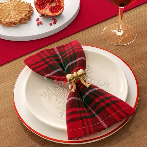 Aluminum Bow Napkin Ring set - Threshold nwt 2 pieces - Picture 3 of 3